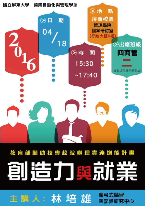 105年04月18日專題演講-創造力與就業圖片
